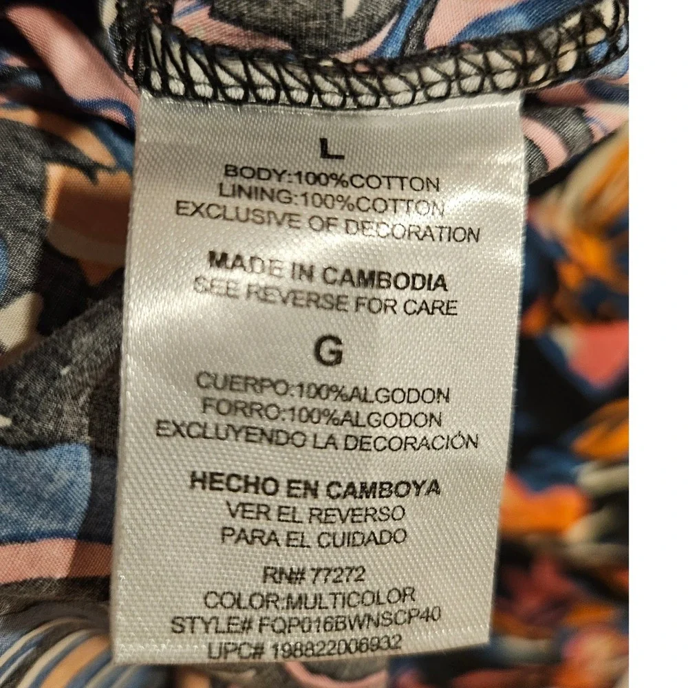 French Connection Womens Floral Midi Dress Knot Front Tiered Cotton Multi L‎